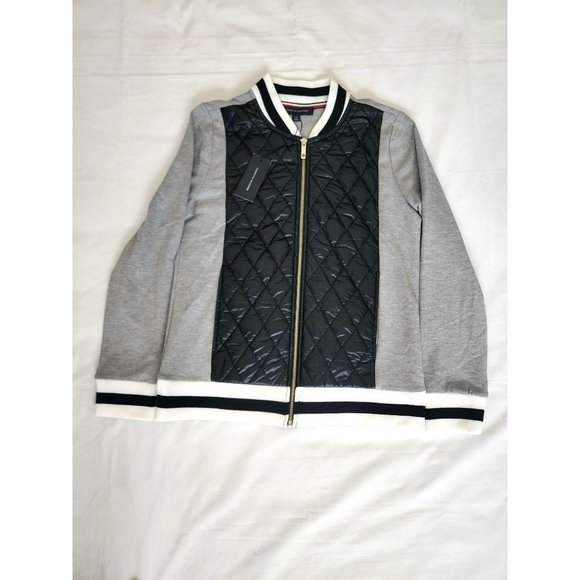 Tommy Hilfiger Women's Lush Life Casual Quilted Bomber Jacket Black/Gray S/P - Picture 5 of 13